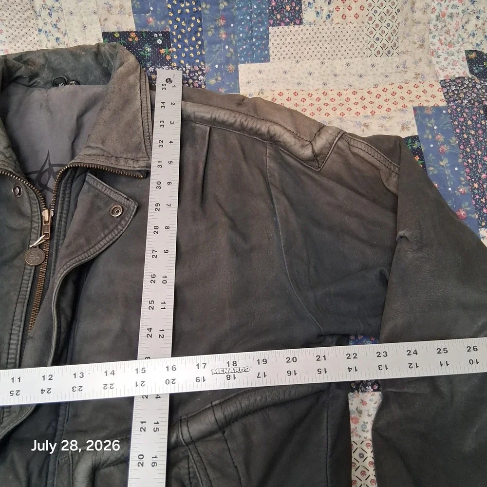 Vintage U2 Wear Me Out Leather Bomber Jacket Mens 40 M Blue Flight Aviator